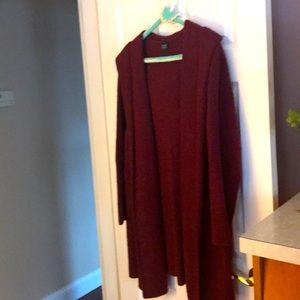 Maroon tunic cardigan